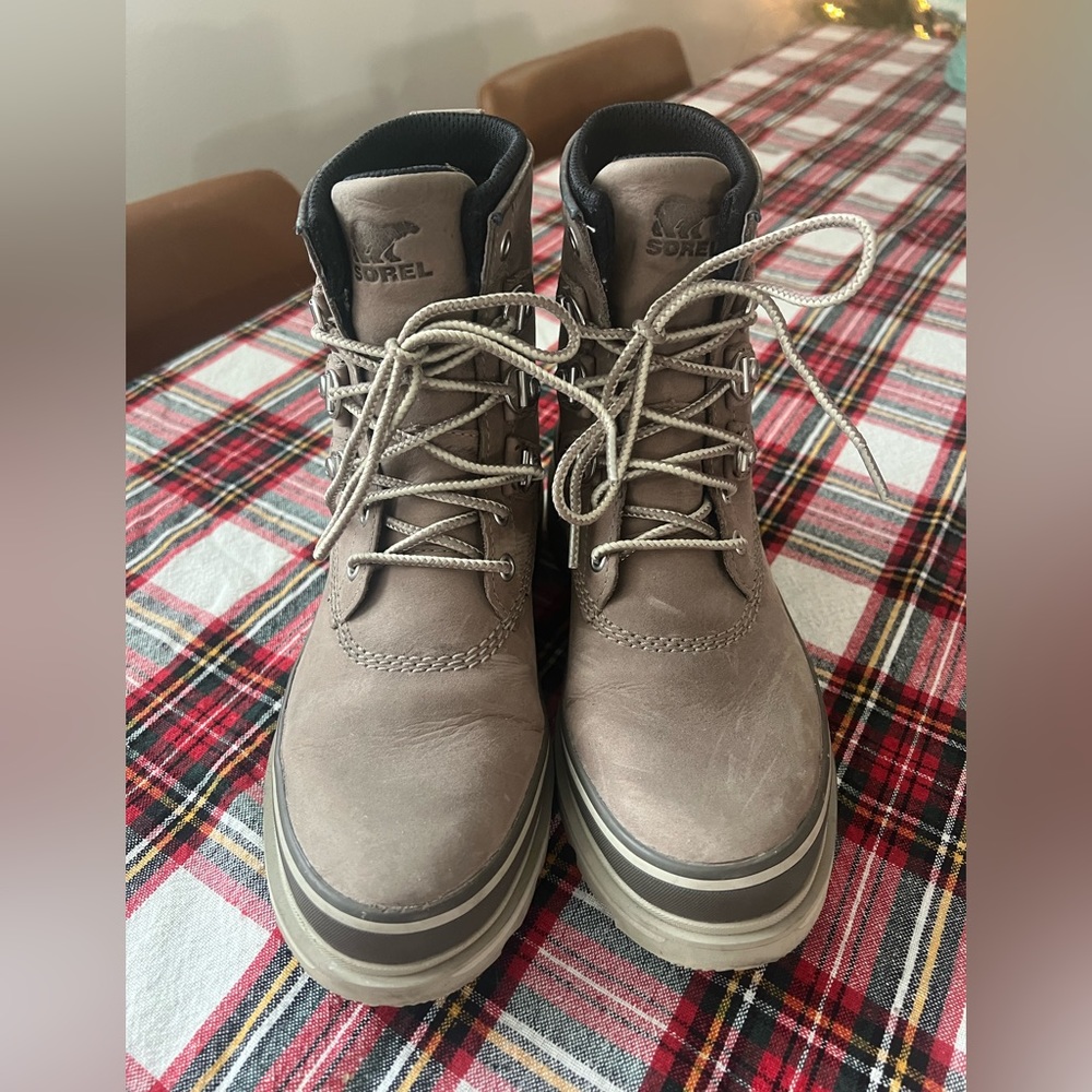Sorel Lennox Street Waterproof Boots, Taupe Leather, Women's 7.5